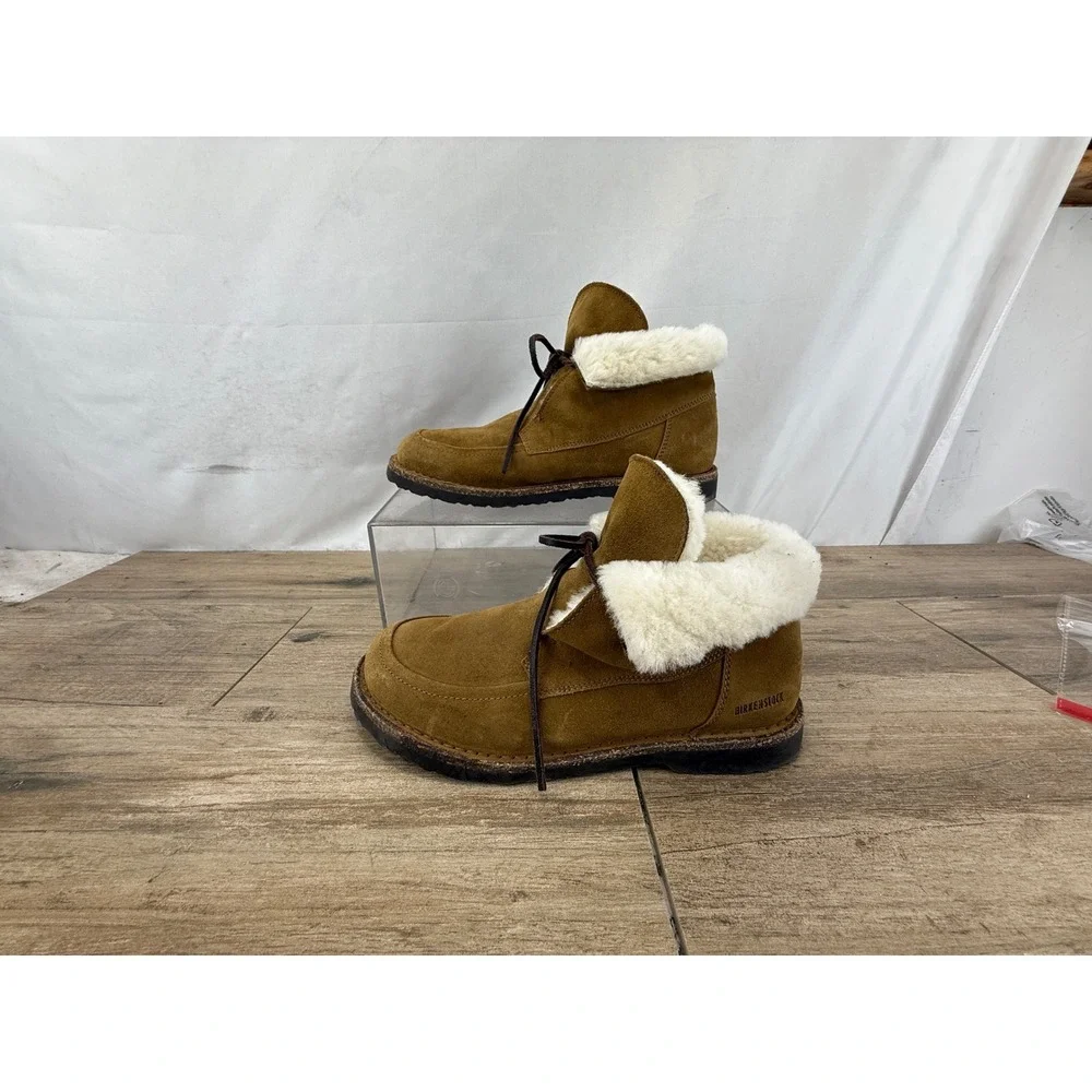 Birkenstock Bakki Suede Shearling Lined Boots Brown Mens 8 Womens 10‎ EU 41